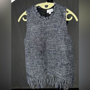 Mud Pie Metallic Tweed Fringe